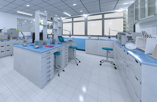 Großraum-Labor, sterile Umgebung
